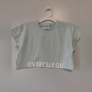 Gymshark women's fraction crop top size small light mint green nwot